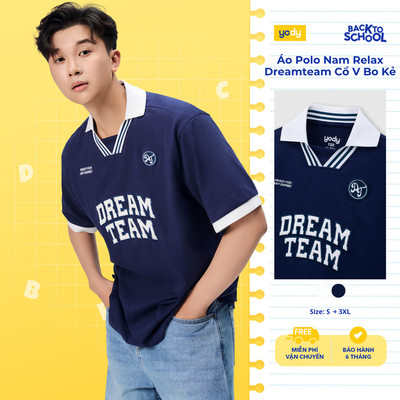 [BST Dream Team Winner] Áo Polo Nam Yody Relax Dreamteam Cổ V Bo Kẻ MCPO26A055