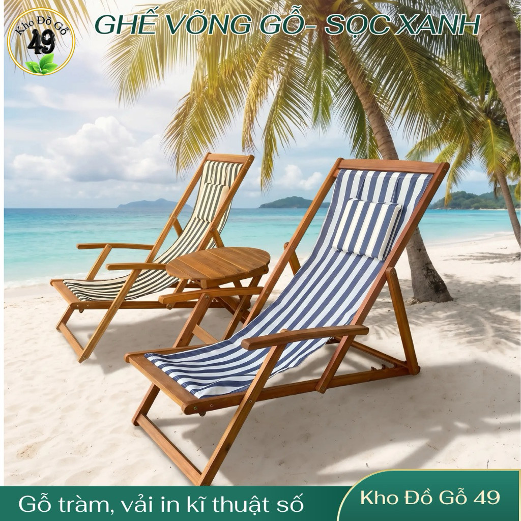 Ghế gấp gọn, ghế xếp, ghế thư giãn, ghế võng gỗ tắm nắng