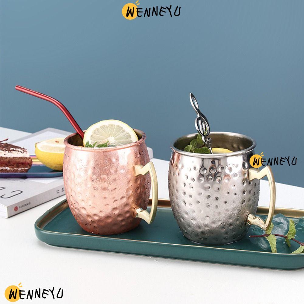 Cốc búa WENNEYU, Cốc cốc Mule Moscow thủ công, có tay cầm đinh tán chắc chắn Bề ngoài chải búa dày M