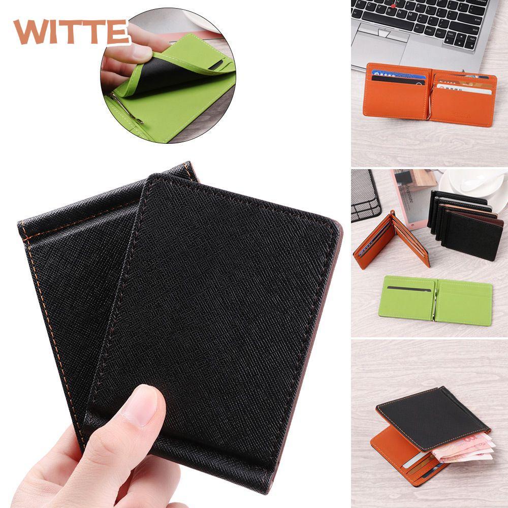 Ví nam WITTE Slim PU Leather Sollid Thin Wallet Thẻ ID