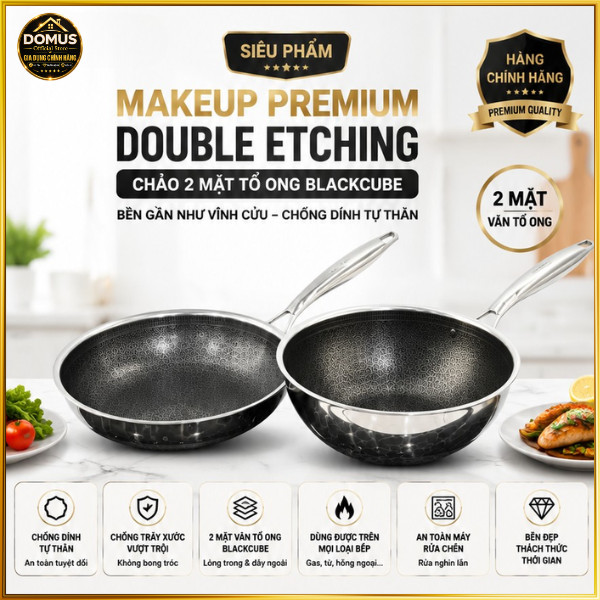 Chảo Makeup Premium Double Etching Kimcooks Hàn Quốc Chảo Tổ Ong Blackcube