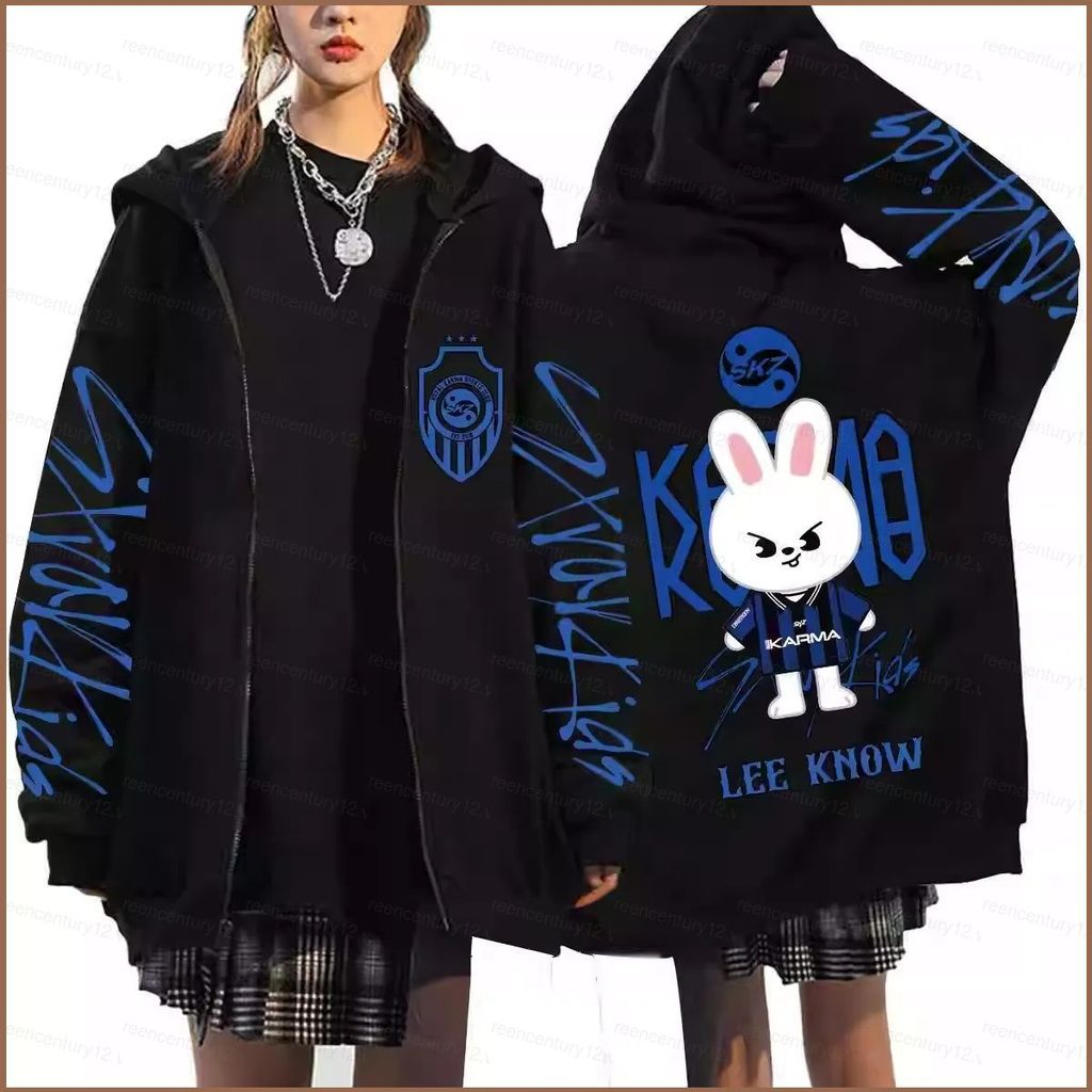 GC12 Stray Kids skzoo KARMA anime dây kéo Áo khoác Hoodie Unisex Top GC12