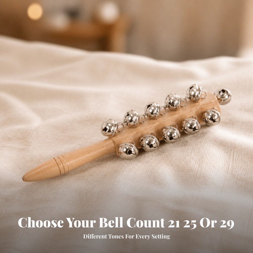 Jingle Bell Stick Gỗ Jingle Stick Shaker có chuông thép Dụng cụ gõ cân bằng sáng cho người mới bắt đ