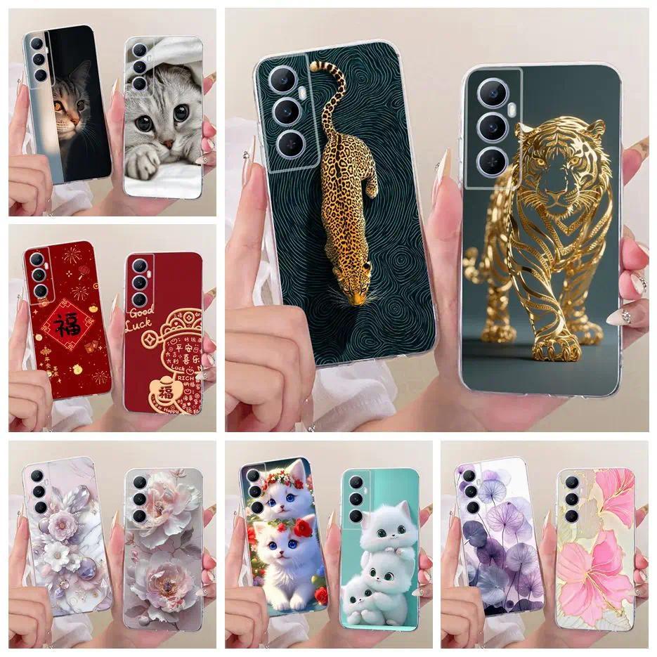 Dành Cho Realme C65 4G Ốp Lưng RMX3910 Da Báo Hổ Sơn Vỏ Mềm Mỏng Điện Thoại Cho Realme C65 C 65 Real