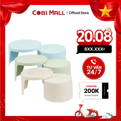 Bàn Nhựa Đúc Tròn Pivot Cobihome Bàn Trà Sofa, Ban Công, Sân Vườn Hiện Đại