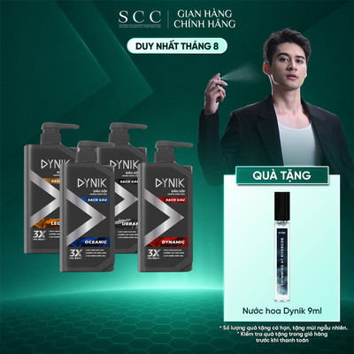 Dầu Gội Sạch Gàu Hương Nước Hoa Nam Dynik 650g - Công Thức 3X Tác Động Hỗ Trợ Giảm Dầu Nhờn