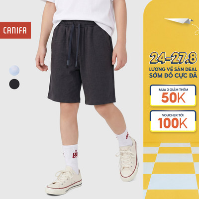 Quần short bé trai CANIFA chất liệu cotton thoáng khí cạp chun co giãn 2BS26C005