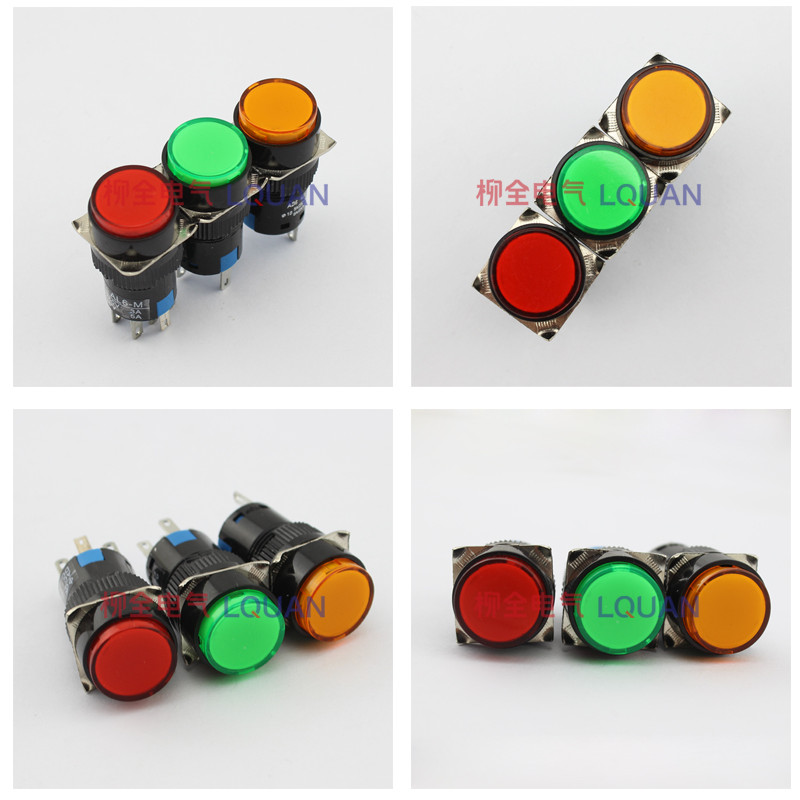 Công tắc nút nhấn 16mm Công tắc đặt lại HB16 AL6 AS6 Nút khởi động chân máy tự đặt lại AL6-M