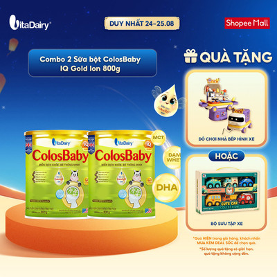 [COMBO 2 LON] Sữa bột ColosBaby IQ Gold cho trẻ tuổi giúp bé bổ sung dinh dưỡng, hỗ trợ trí não - Lon 800g