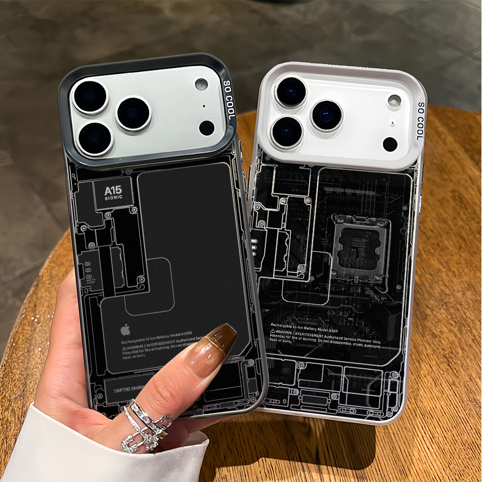 Ốp Lưng Cho iPhone 17 16 15 14 13 12 11Pro Max 8 7 SE X XR XS Max "Circuit Coard Design" Vỏ Điện Tho