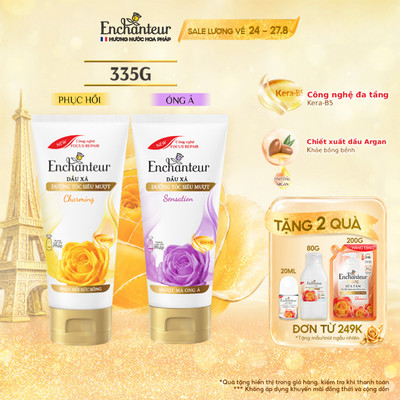 Dầu xả dưỡng tóc mượt thơm lâu ENCHANTEUR Charming Phục hồi sức sống/Sensation Mượt mà óng ả 335g