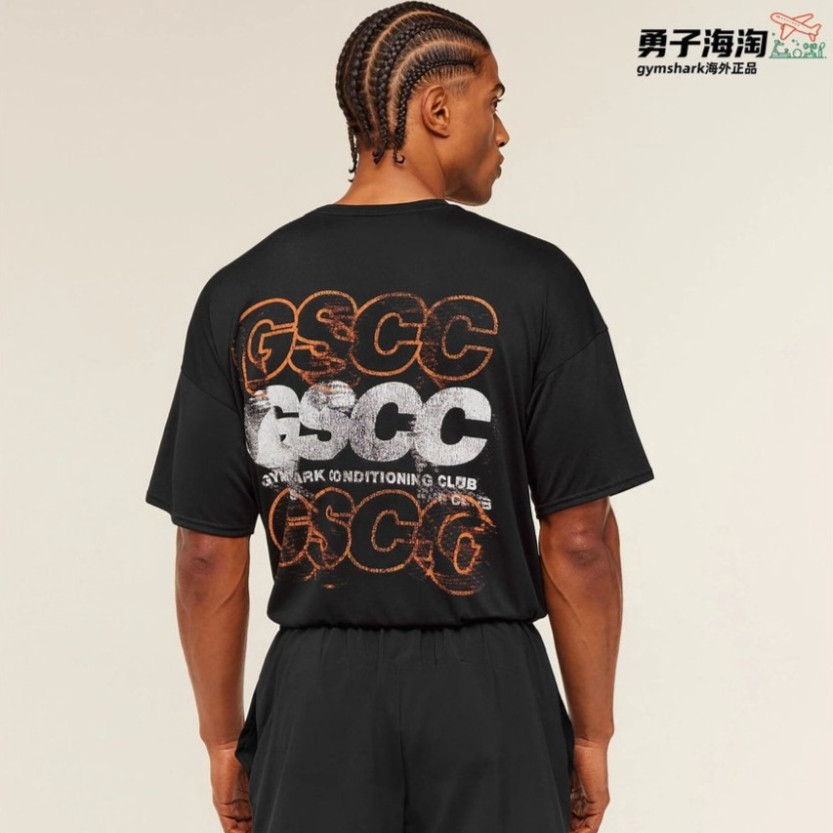 [Sẵn sàng] GYM GSCC Lưng Vintage Xếp Chồng In Chữ Thể Dục Giải Trí Tay Ngắn 200GSM Nam 100% Cotton M