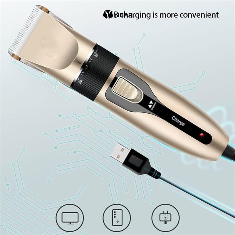 YIBAR Bộ Tông Đơ Cắt Tóc Vàng Hoa Hồng Dành Cho Nam Tông Đơ Cắt Tóc & Chải Lông Bộ Sạc Tông Đơ Cắt T
