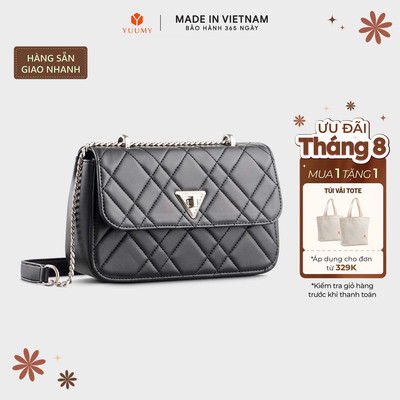 Túi Yuumy (Thời trang nữ họa tiết chần chỉ size 24 - Túi đeo chéo da Seasand YN279)
