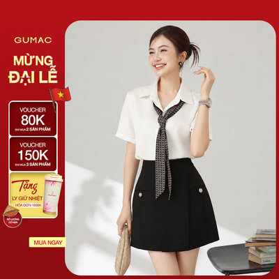 Áo Sơ Mi Nữ GUMAC Công Sở Tay Ngắn Nẹp Giấu Nút Đứng Form Chất Lụa Dày Dặn Cao Cấp LAF0339