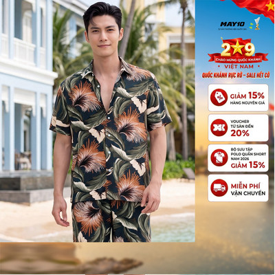 Bộ quần áo lanh nam May 10 mã 060126245ON 8