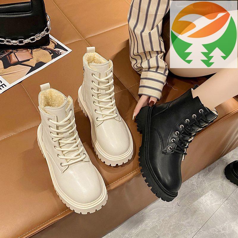 Wg1 Len-Woody Booties Nữ Booties Mùa Thu 2026 Mùa Lạnh Học Sinh Tiếng Anh Tươi Chunky-Soled Martin S