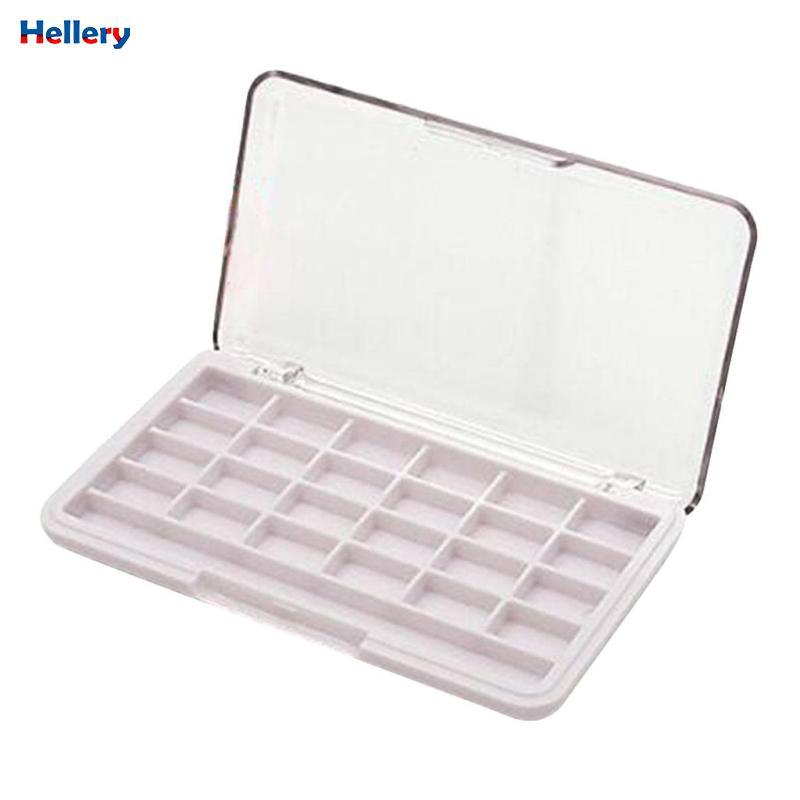 24 khe DIY Eyeshadow Palette Lipstick Pressed Powder Case w / Brush Slot