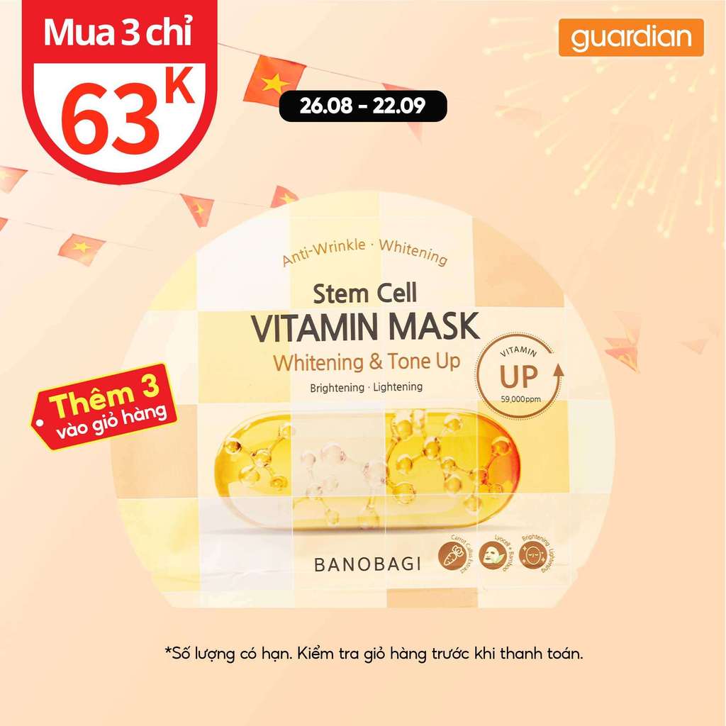 Mặt Nạ Dưỡng Sáng Da Làm Mờ Đốm Nâu Banobago Stem Cell Vitamin Mask Whitening And Dark Spot Care 30g