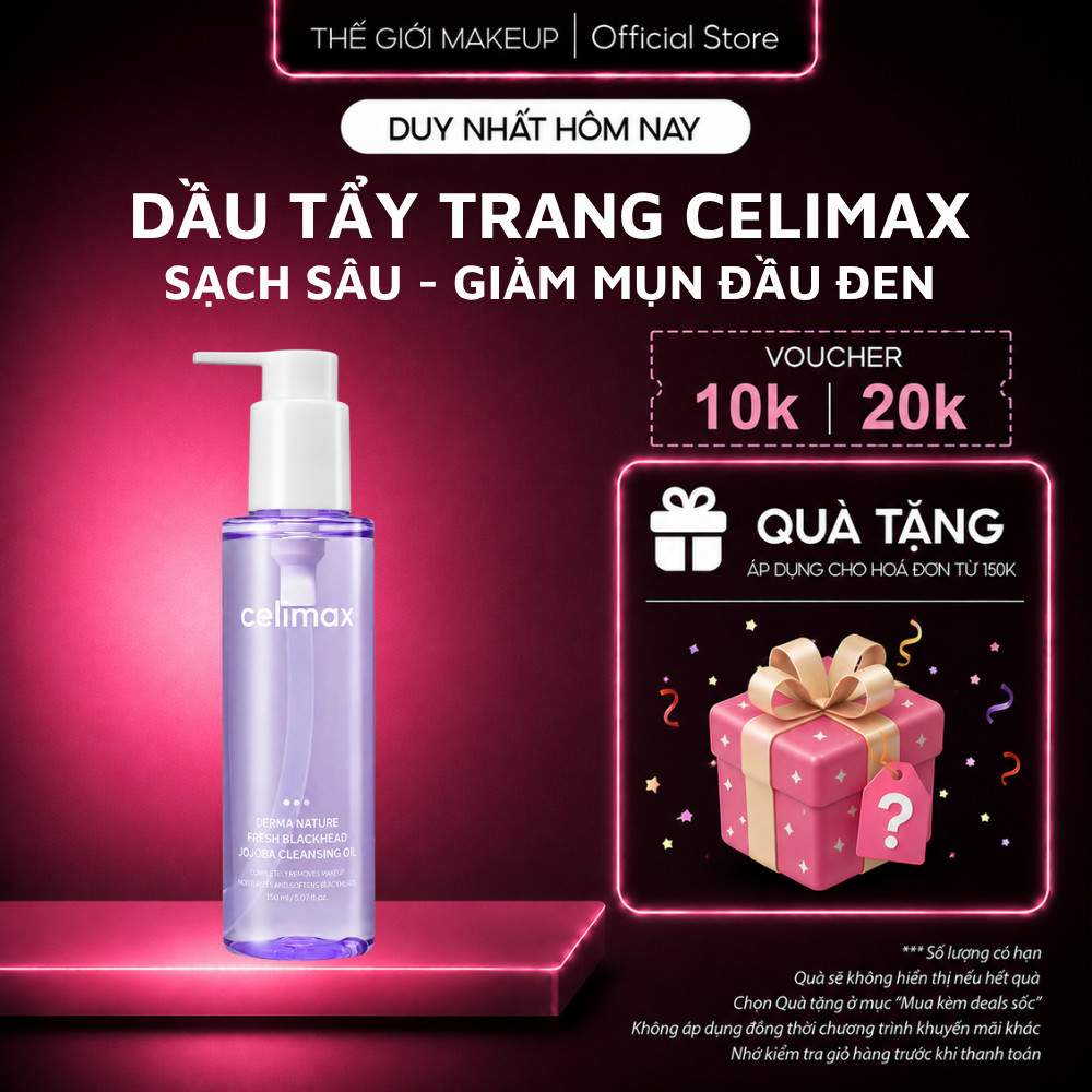 Dầu Tẩy Trang Celimax Jojoba 150ml Loại Bỏ Kem Chống Nắng, Trang Điểm - Thế Giới Makeup