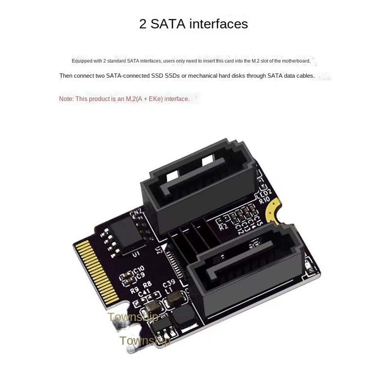 Thẻ mở rộng M2 sang SATA3.0 KEY A + E WIFI M.2 sang SATA HDD Adapter Thẻ JMB582 không có ổ cứng