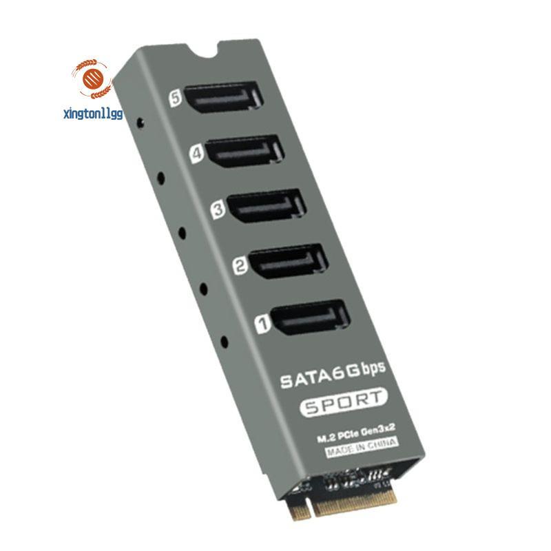 JMB585 cho máy tính M. 2 Bộ chuyển đổi nâng thẻ mở rộng PCIe 5 cổng SATA3.0 hỗ trợ chức năng PM có v