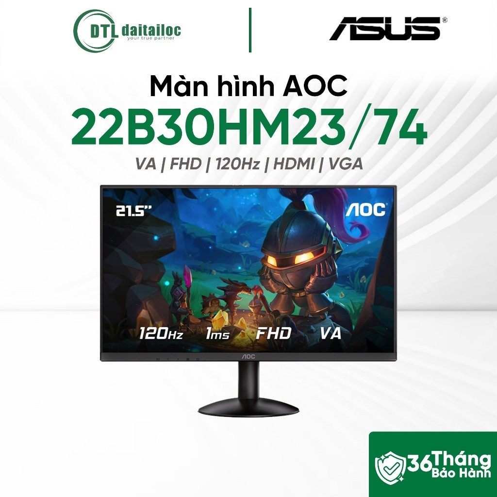 MÀN HÌNH AOC 22B30HM23/74 | 21.5 INCH | VA | 120HZ | 1MS | Chính Hãng | Bảo Hành 3 NĂM