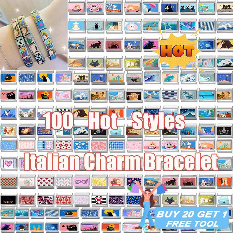 New Fashion Personalized DIY Blue Red Color Italian Charm Bracelet Animals Eat Food Bead 9mm Bracele