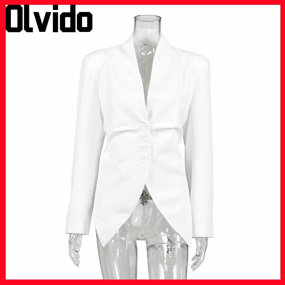 OLVIDO Eo Cinch Blazer, Trọng Lượng Nhẹ Chống Nhăn Nữ Blazer Phù Hợp Với, Mùa Thu Đông Boxy Silhouet
