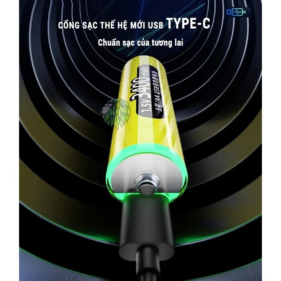 Pin Sạc Type-C USB AA 1.5V 3400mWh AAA 1.5V 1000mWh Doublepow Sạc Trực Tiếp