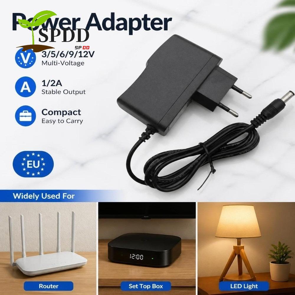 Bộ nguồn SPDD, Bộ chuyển đổi nguồn AC100 ~ 240V EU, EU 3V1A 5V2A 6V1A Nhỏ gọn 9V1A 12V2A Bộ chuyển đ