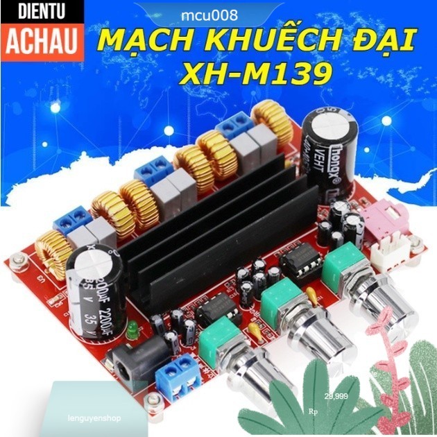105 Mạch khuếch đại âm thanh XH-M139 công suất 2x50W, sub 100W