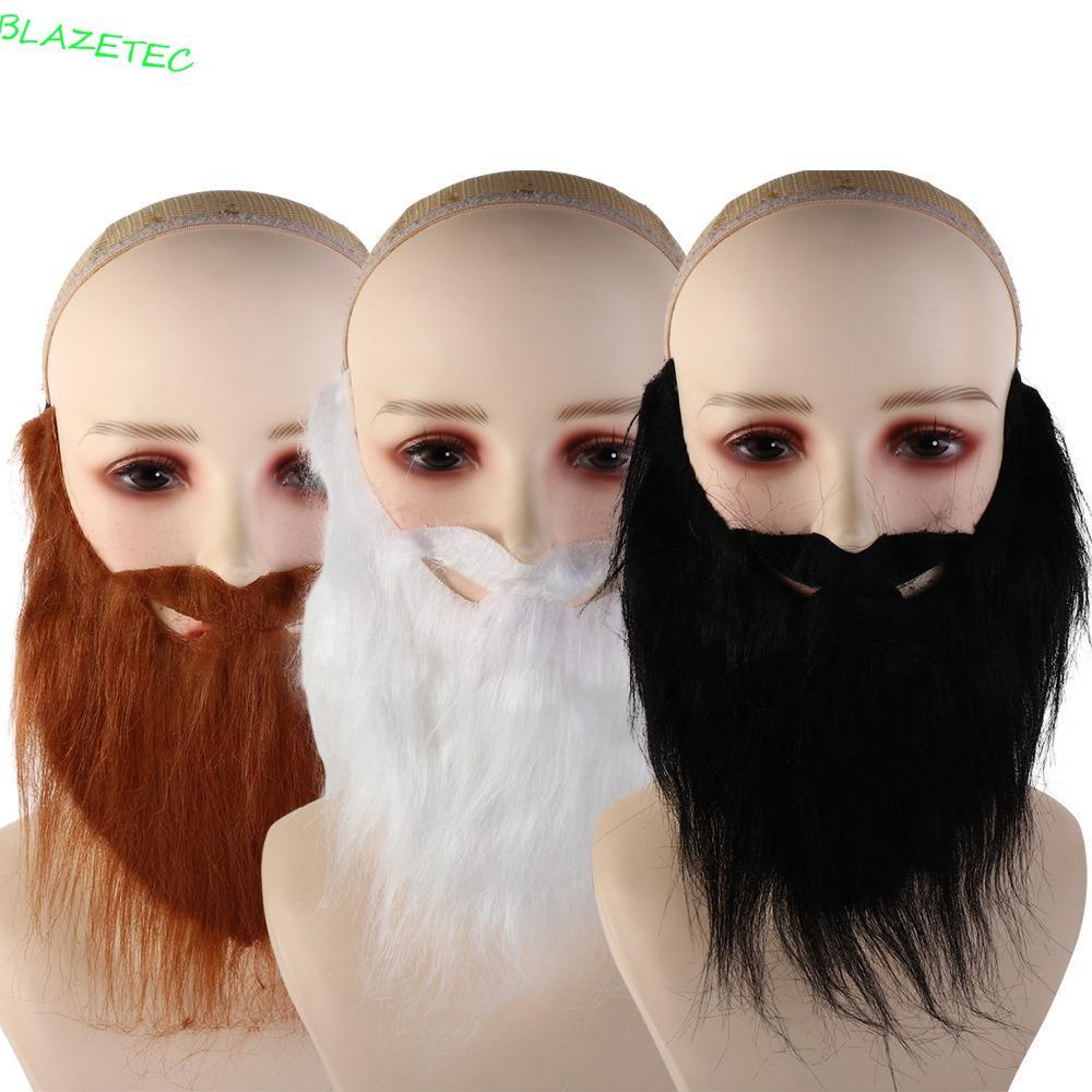 BLAZETEC Halloween Bộ ria mép giả, Râu giả Râu giả Râu giả thực tế, Lông tơ dài râu lớn mô phỏng Đạo