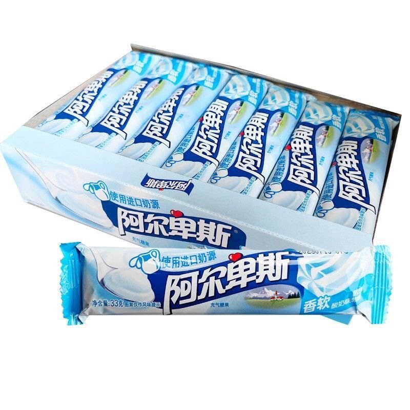 Kẹo dẻo Alpenliebe 33g x21 thanh nhân sữa bạc hà sữa chua, kẹo dẻo thanh dài Bibabo, bán chạy giao n
