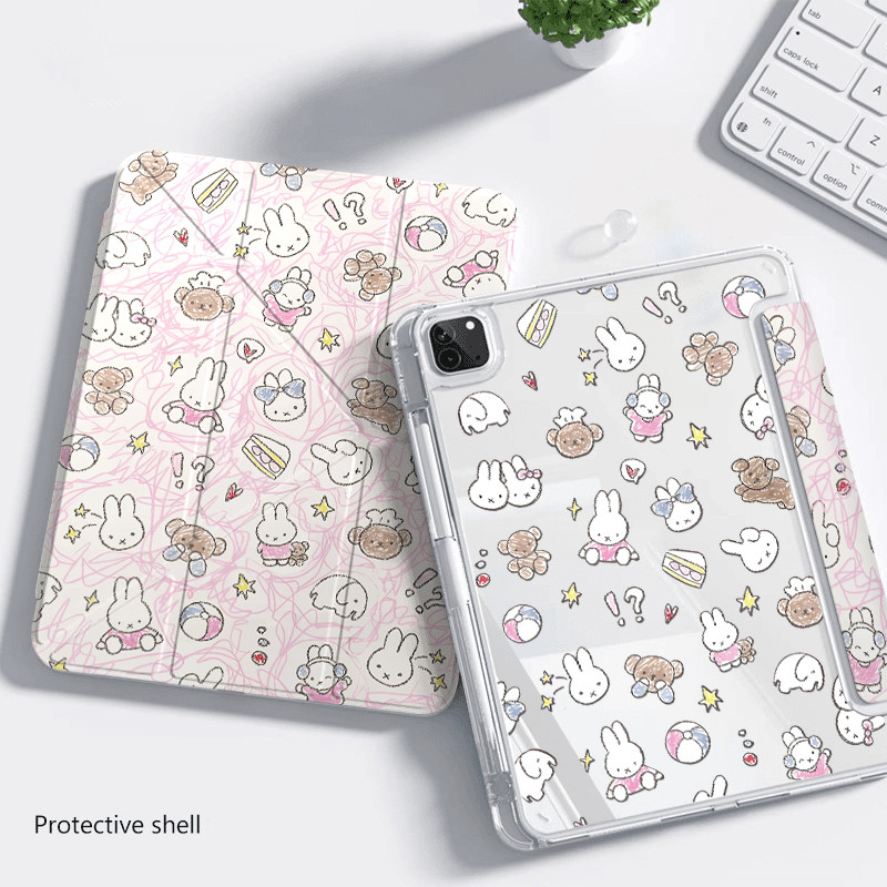 Thỏ bút màu Ốp lưng iPad kiểu Y Tương thích iPad Air7/6/5 iPad2025