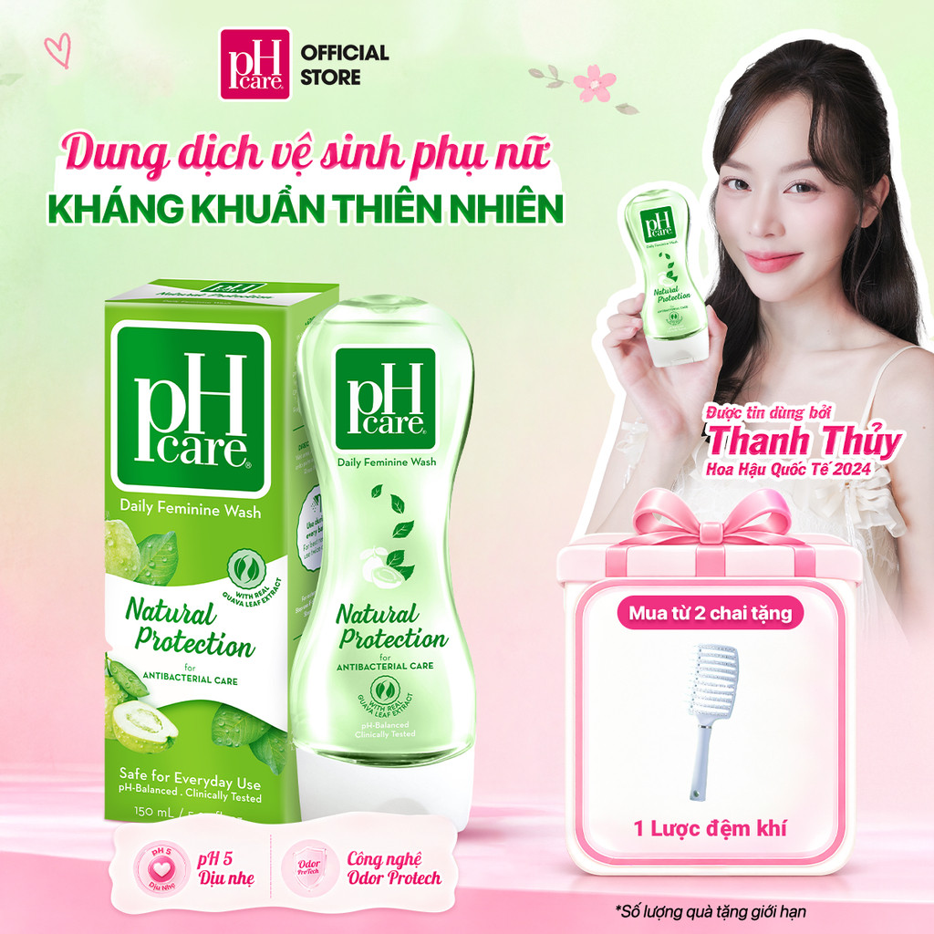 Dung Dịch Vệ Sinh Phụ Nữ Hàng Ngày pH Care Kháng Khuẩn Thiên Nhiên Natural Protection 150ml