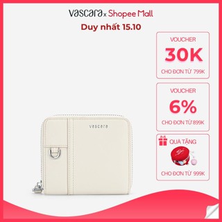 [Voucher 30K | 15.10] Vascara Ví Mini Zip-Around Nhấn Đường Chỉ - WAL 0334