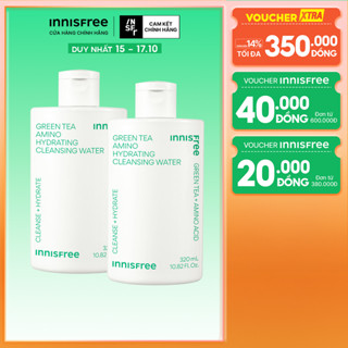 Bộ 2 Nước tẩy trang dưỡng ẩm Innisfree Green Tea Amino Cleansing Water 320ml