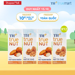 Combo mix 12 lốc sữa hạt óc chó, hạnh nhân TH True Nut (180ml x 48 hộp)