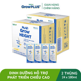  Combo 2 Thùng 24 hộp SBPS Nuvi Grow Height vị chuối 1+ hỗ trợ phát triển chiều cao hộp 180ml 