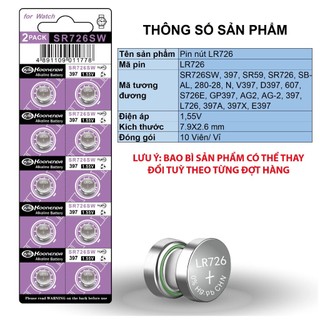 Vỉ 10 Pin cúc áo AG2/ LR726/ SR726SW/ 396 dùng cho đồng hồ đeo tay, thiết bị điện tử - Phụ kiện đồng hồ