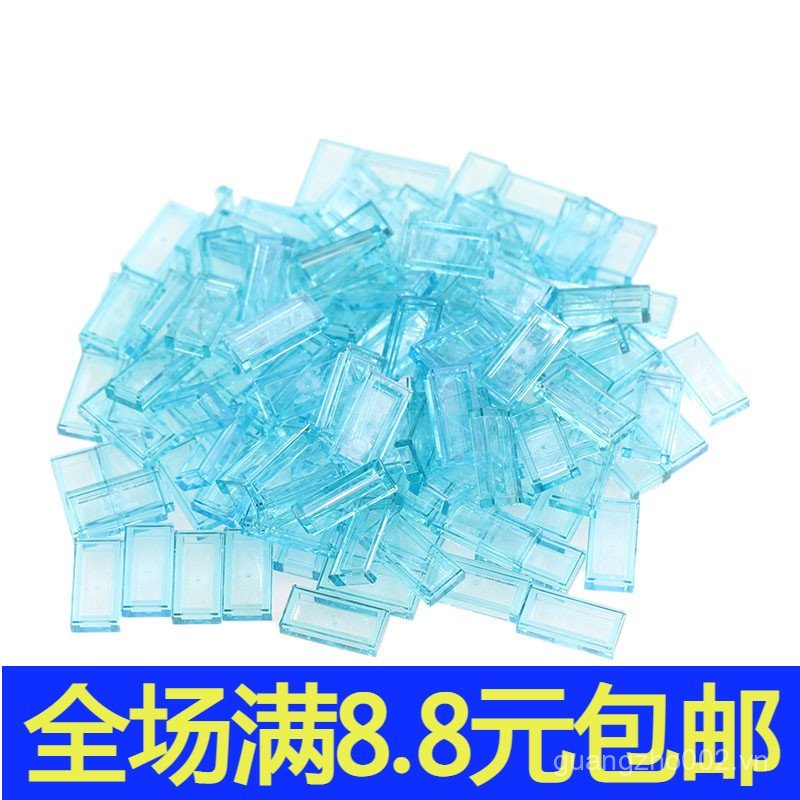 Khối xây dựng trong suốt trong suốt 100 miếng 3069 Xanh nhạt trong suốt 30070 4667222 Bảng bóng 1x1 