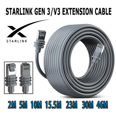 Cáp Starlink Gen3 6.6 / 33 / 75 / 150FT Cho Starlink Satellite V3 Dây Starlink Chống Nước
