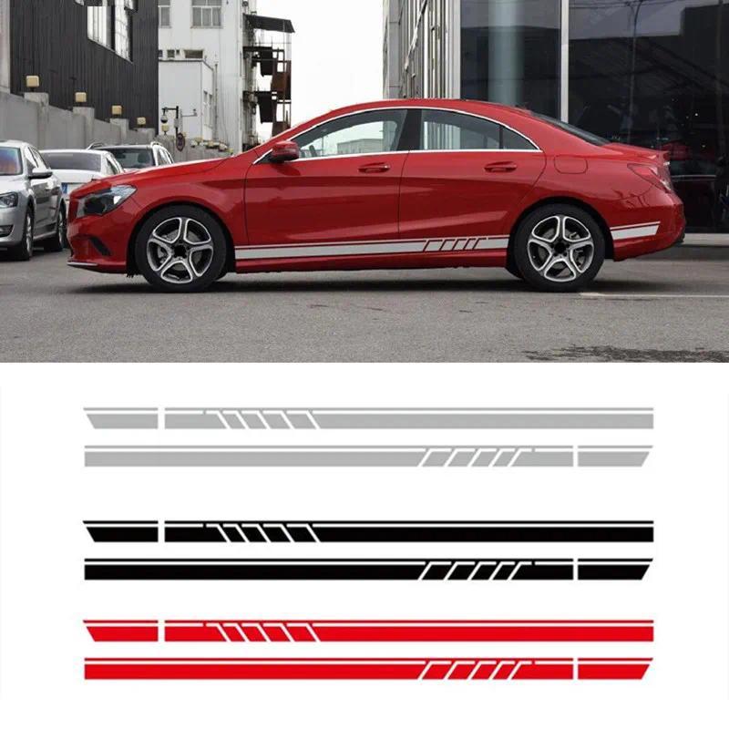 Kiểu Dáng Thể Thao Cửa Bên Váy Sọc Thân Xe Trang Trí Decal Vinyl Dán Cho Xe Mercedes Benz CLA 45 W11