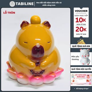  Heo đất ống tiết kiệm tiền lỗ tròn capybara ngồi thiền đài sen size to LD10 - TABILINE 