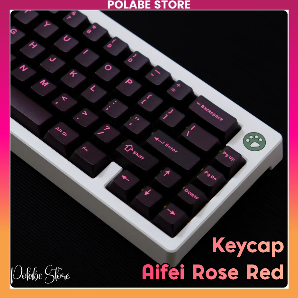 Keycap Aifei Rose Red Cherry profile Keycap Pyga double shot Keycap CMK bàn phím cơ Polabe Commerce