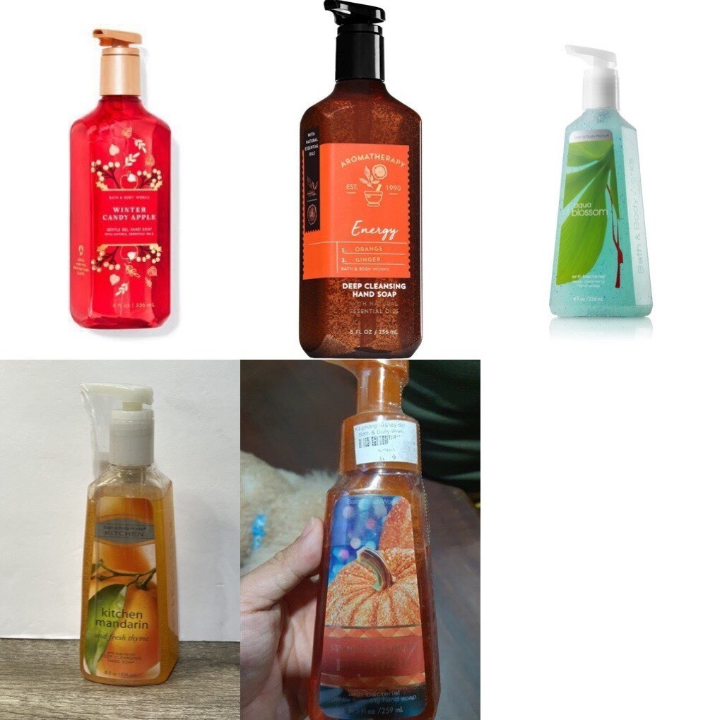 Xà phòng gel rửa tay Bath & Body Works 236ml-Sweet Cinnamon Pumpkin/Kitchen Mandarin/Aqua Blossom/ E