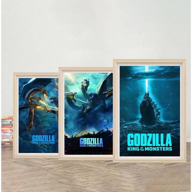 Godzilla King of the Monsters Phim Canvas Nghệ thuật treo tường, Godzilla Poster In cho người hâm mộ