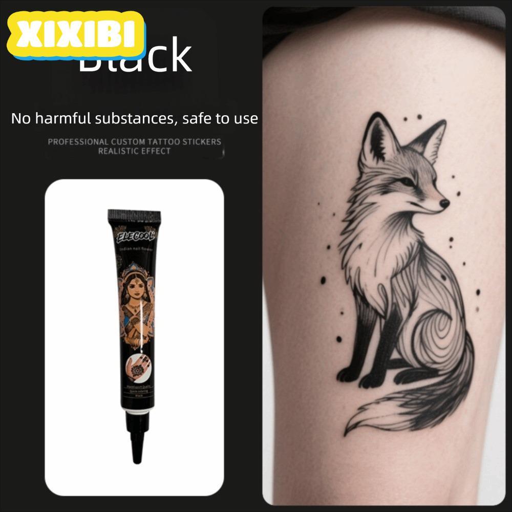 XIXIBI Henna Tattoo Cream, Dễ sử dụng Bán vĩnh viễn Henna Paste Cone, Henna Tattoo Cream Màu nâu đen