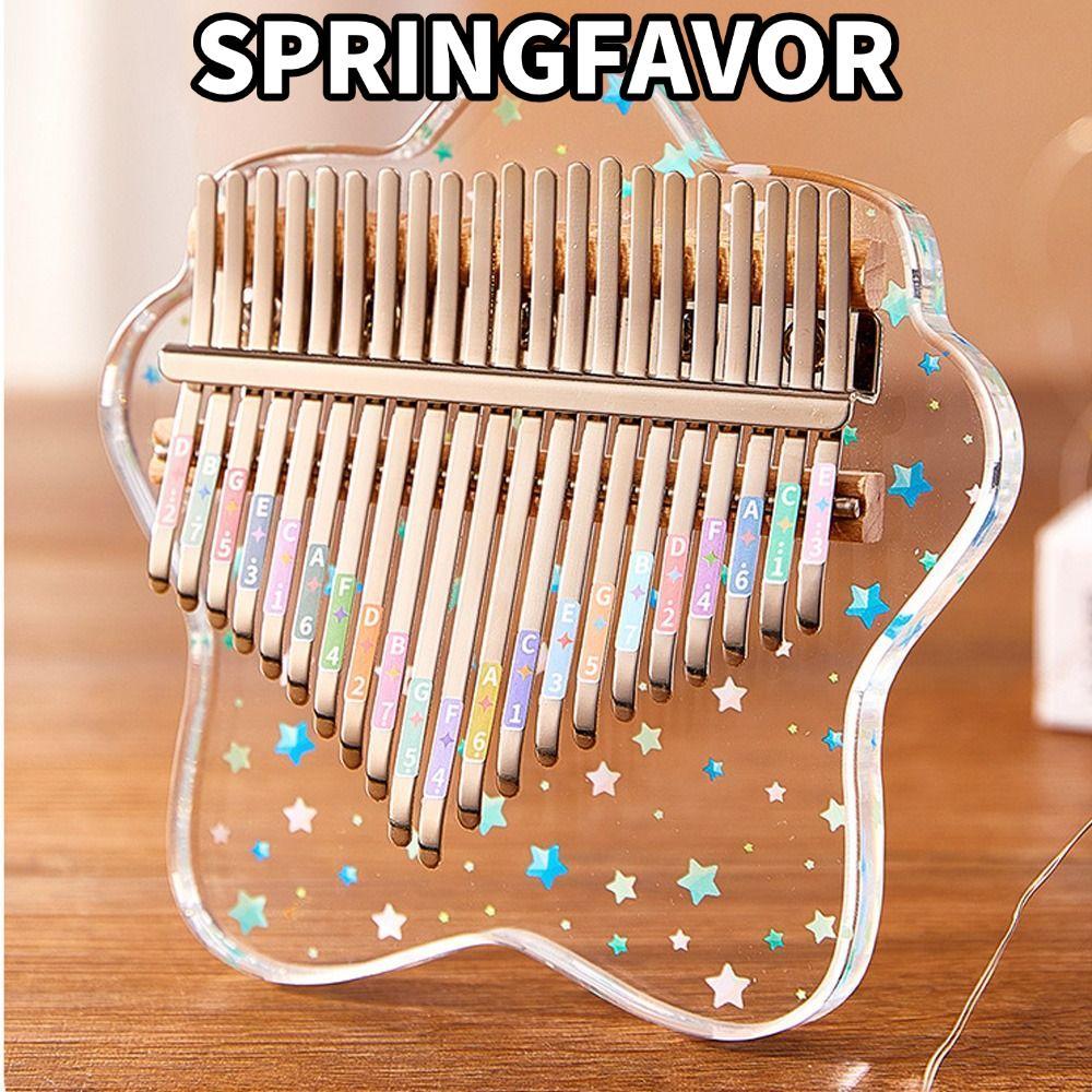 SPRINGFAVOR Mini Thumb Piano, 17 Phím Mini Ngón Tay Cái Piano, Sáng Tạo Tinh Tế Nhạc Cụ Marimba Ngón